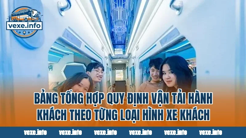 Bảng tổng hợp quy định vận tải hành khách theo từng loại hình xe khách