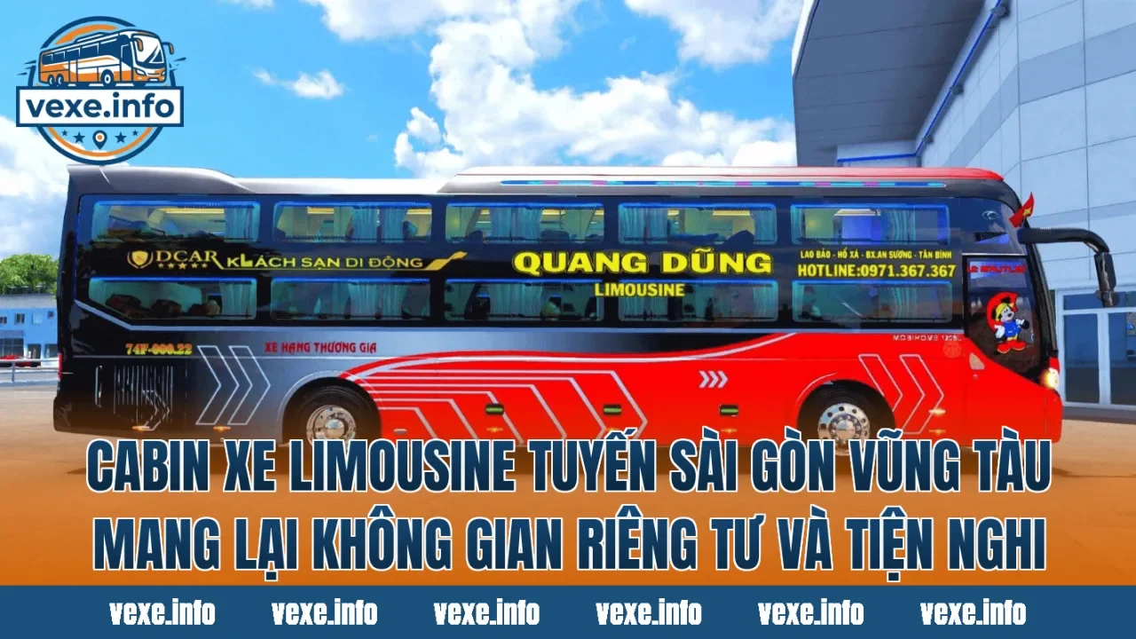 Cabin xe limousine tuyến Sài Gòn Vũng Tàu mang lại không gian riêng tư và tiện nghi