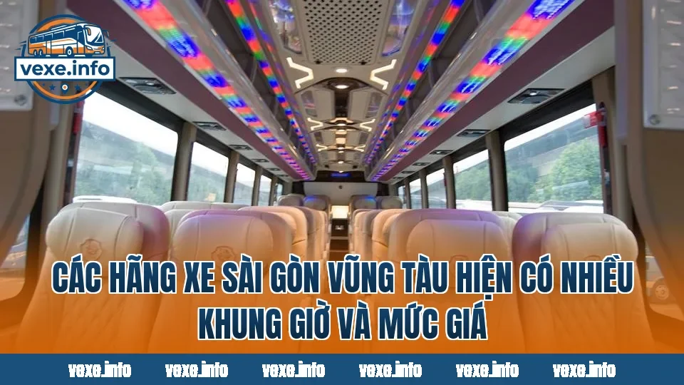 Các hãng xe Sài Gòn Vũng Tàu hiện có nhiều khung giờ và mức giá