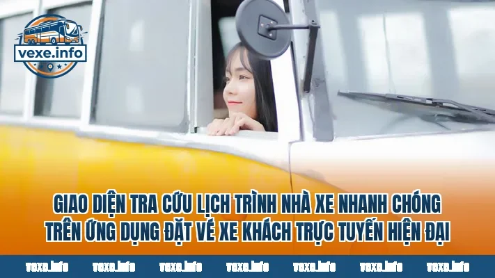Giao diện tra cứu lịch trình nhà xe nhanh chóng trên ứng dụng đặt vé xe khách trực tuyến hiện đại