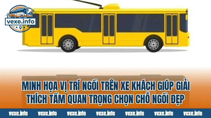 Minh họa vị trí ngồi trên xe khách giúp giải thích tầm quan trọng chọn chỗ ngồi đẹp