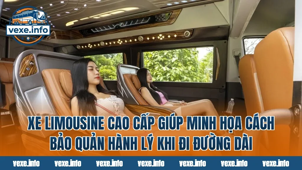 Xe limousine cao cấp giúp minh họa cách bảo quản hành lý khi đi đường dài